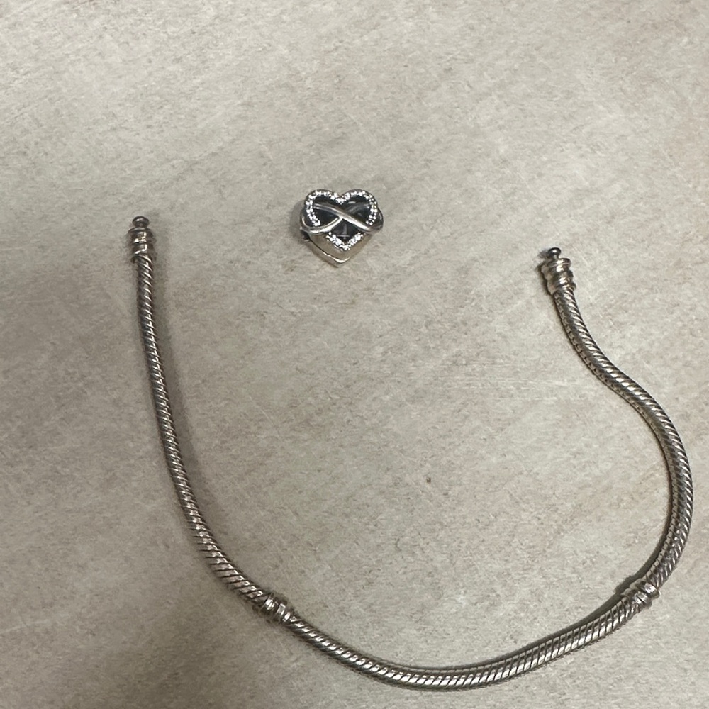 Pandora Silver Bracelet with Heart Infinity Charm
